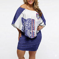 Belize Football 2026 Custom Off Shoulder Short Dress Go Jaguars