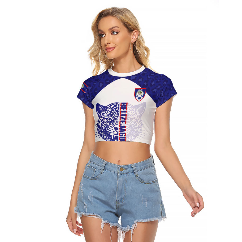 Belize Football 2026 Custom Raglan Cropped T Shirt Go Jaguars