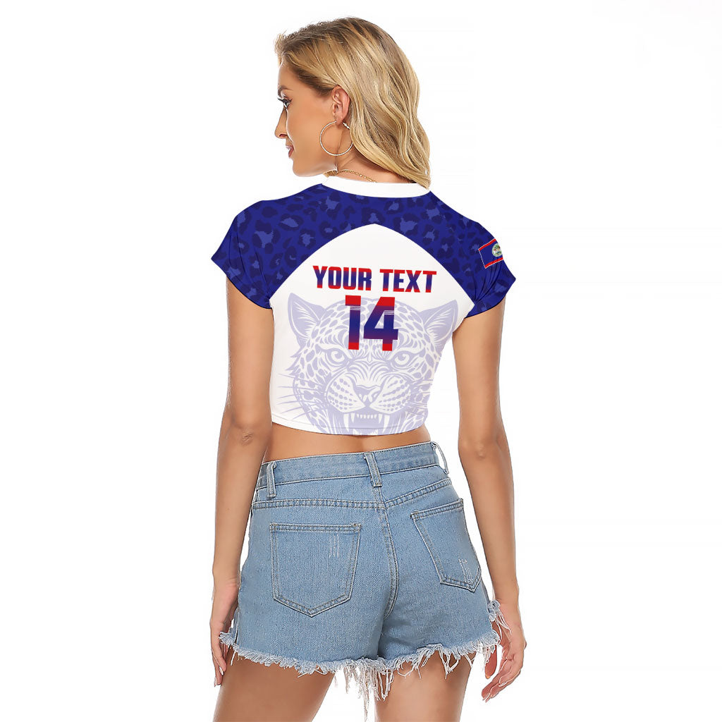 Belize Football 2026 Custom Raglan Cropped T Shirt Go Jaguars