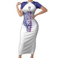 Belize Football 2026 Custom Short Sleeve Bodycon Dress Go Jaguars