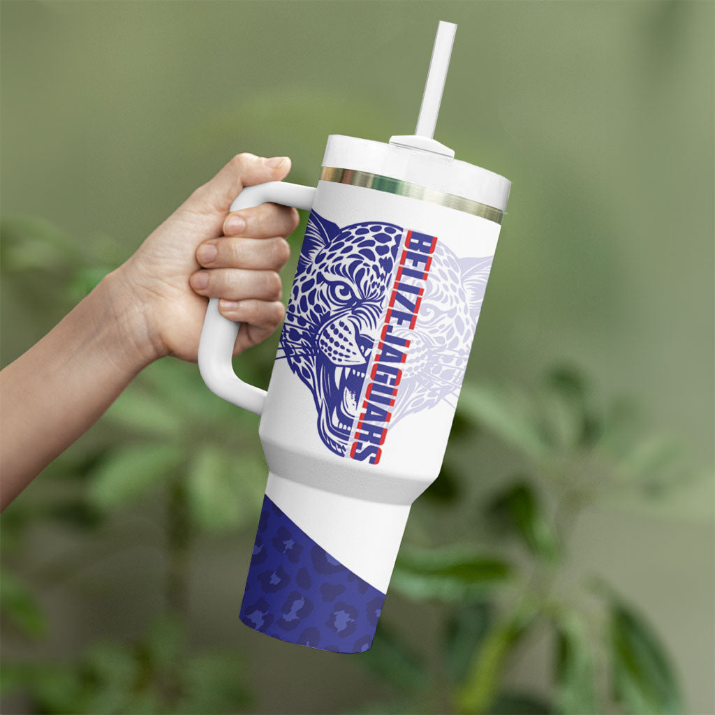 Belize Football 2026 Custom Tumbler With Handle Go Jaguars