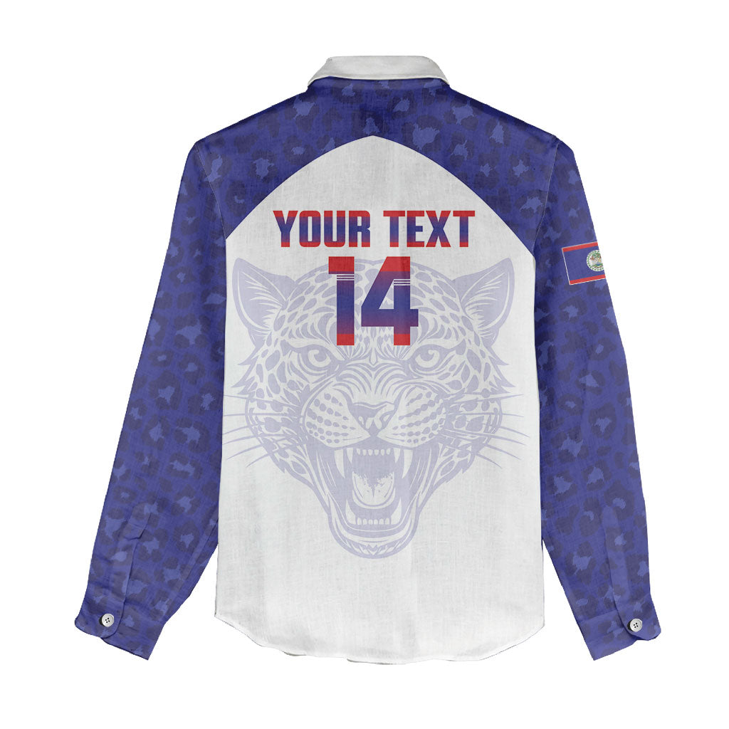 Belize Football 2026 Custom Women Casual Shirt Go Jaguars