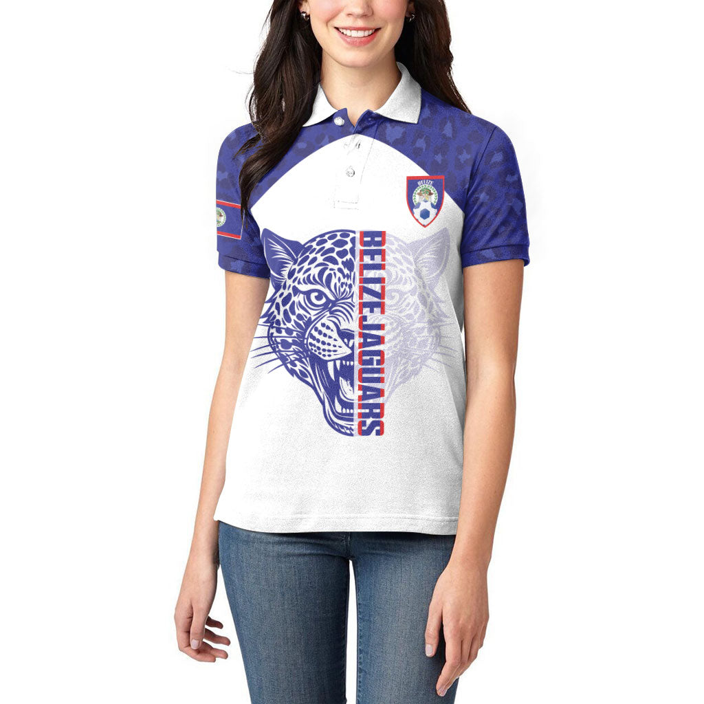 Belize Football 2026 Custom Women Polo Shirt Go Jaguars