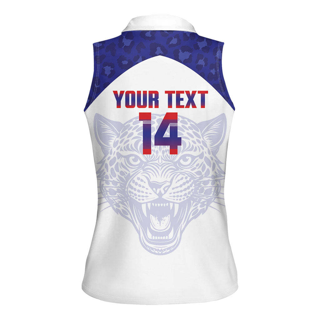 Belize Football 2026 Custom Women Sleeveless Polo Shirt Go Jaguars