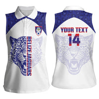 Belize Football 2026 Custom Women Sleeveless Polo Shirt Go Jaguars