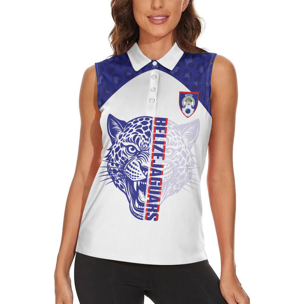 Belize Football 2026 Custom Women Sleeveless Polo Shirt Go Jaguars