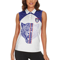 Belize Football 2026 Custom Women Sleeveless Polo Shirt Go Jaguars