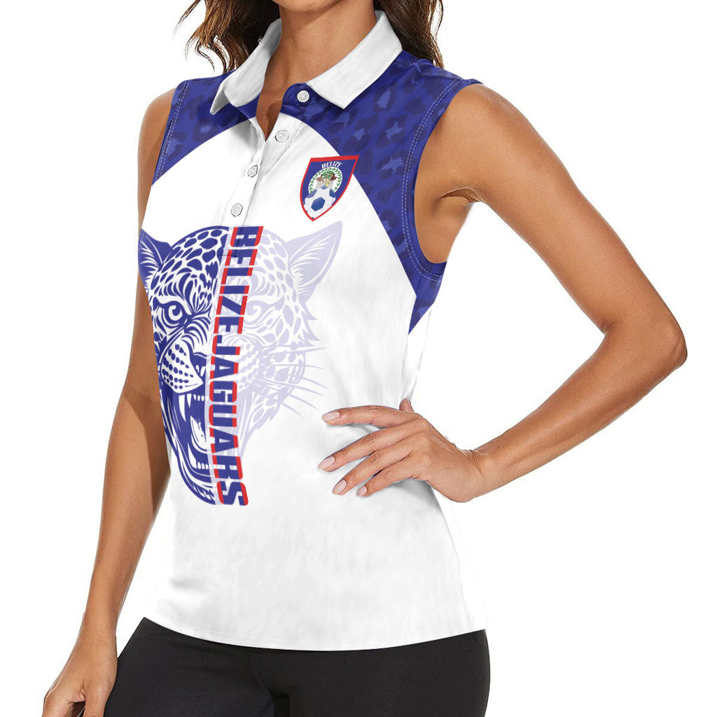 Belize Football 2026 Custom Women Sleeveless Polo Shirt Go Jaguars