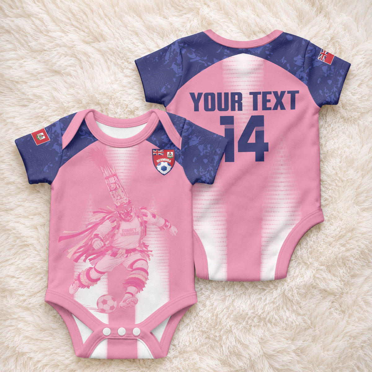 Bermuda Football 2026 Custom Baby Onesie Go Gombey Warriors
