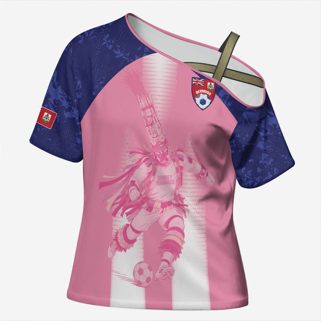 Bermuda Football 2026 Custom Cross Shoulder Shirt Go Gombey Warriors