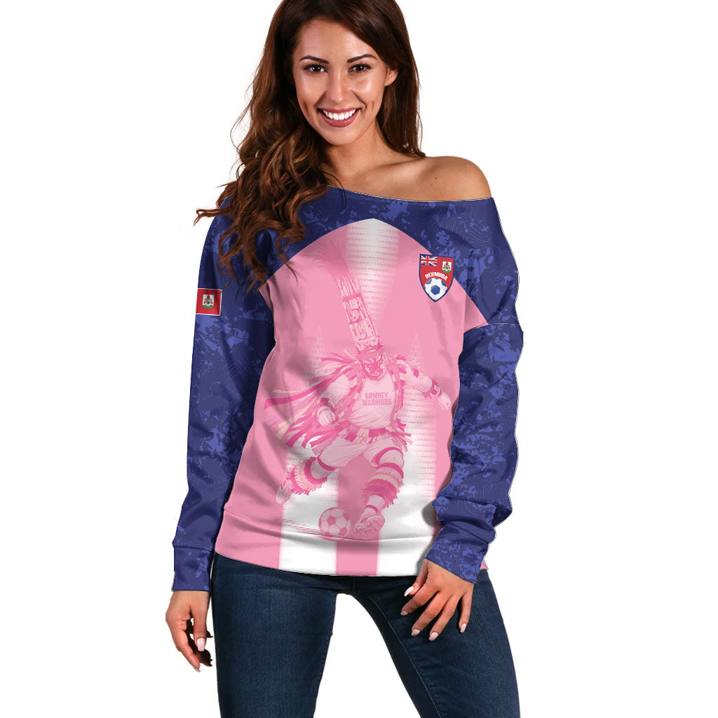 Bermuda Football 2026 Custom Off Shoulder Sweater Go Gombey Warriors