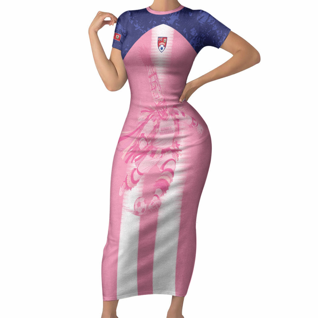 Bermuda Football 2026 Custom Short Sleeve Bodycon Dress Go Gombey Warriors