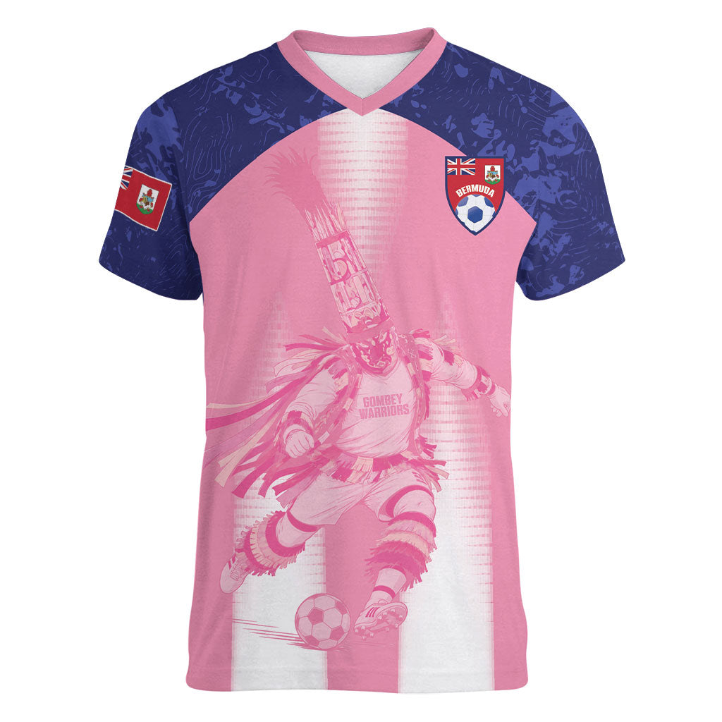 Bermuda Football 2026 Custom Women V-Neck T-Shirt Go Gombey Warriors
