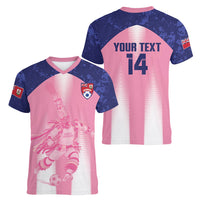 Bermuda Football 2026 Custom Women V-Neck T-Shirt Go Gombey Warriors