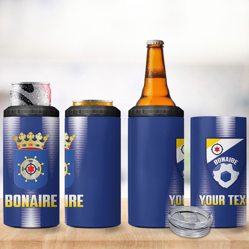 Bonaire Football 2026 Custom 4 in 1 Can Cooler Tumbler Coat Of Arms Sporty Style