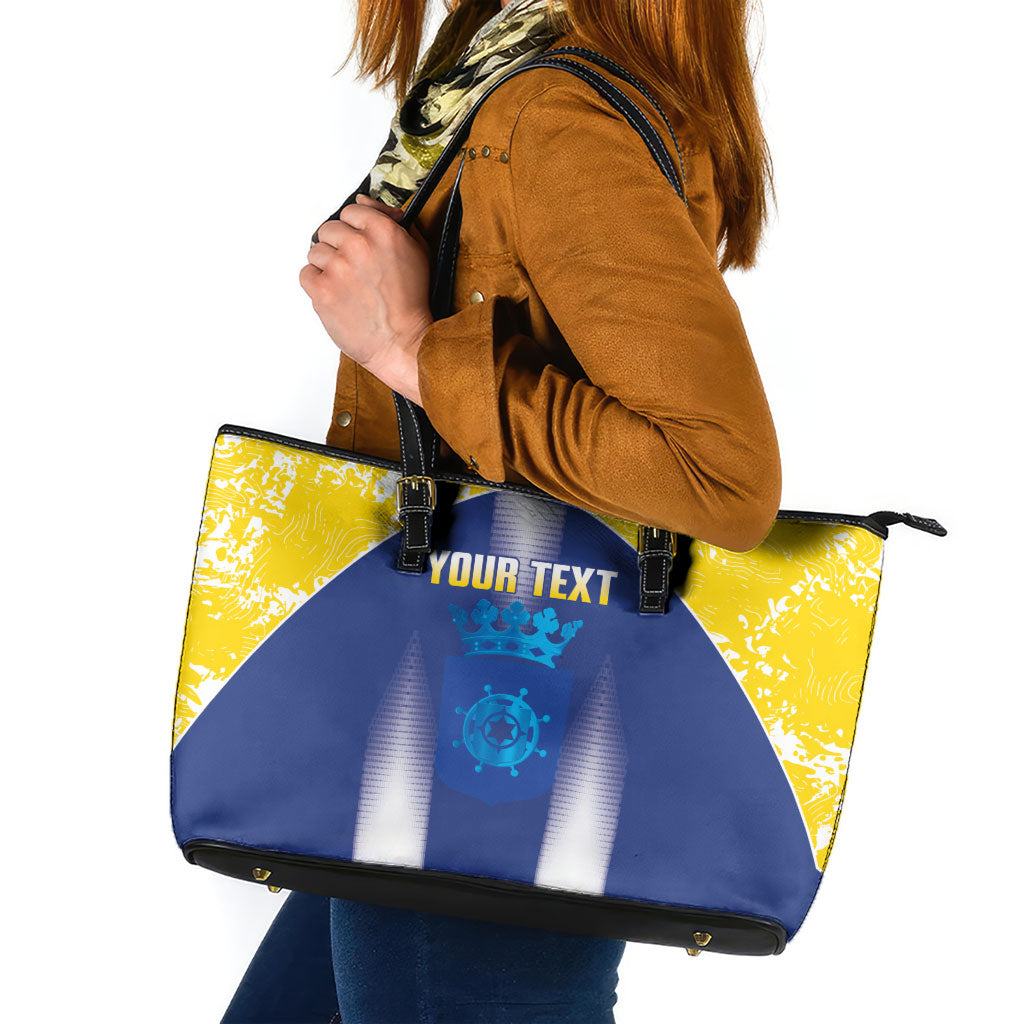 Bonaire Football 2026 Custom Leather Tote Bag Coat Of Arms Sporty Style