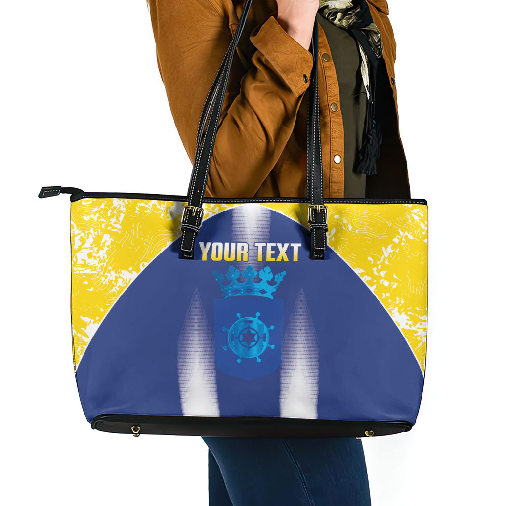 Bonaire Football 2026 Custom Leather Tote Bag Coat Of Arms Sporty Style