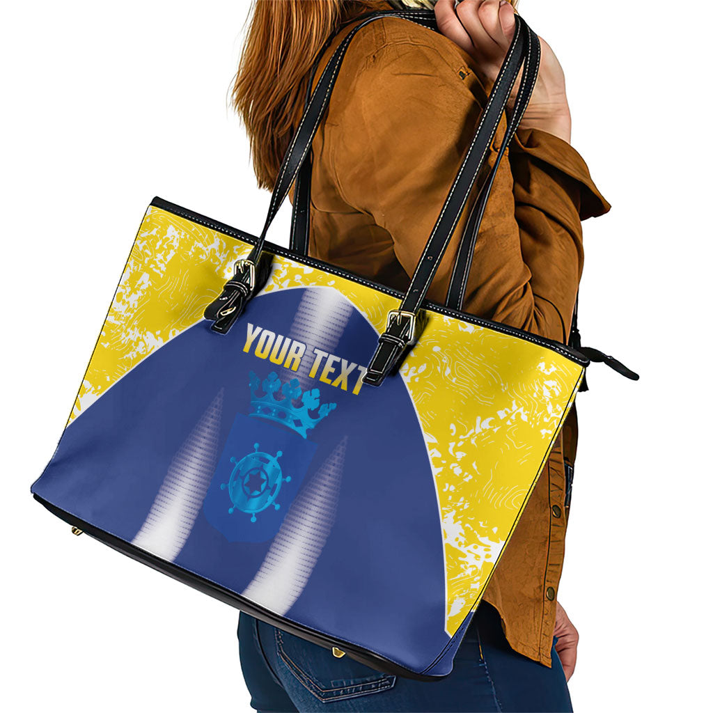 Bonaire Football 2026 Custom Leather Tote Bag Coat Of Arms Sporty Style