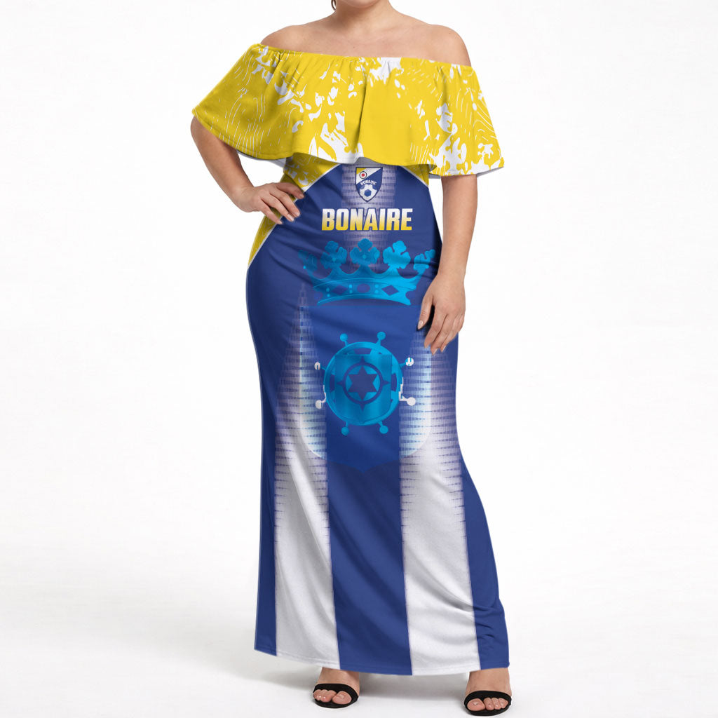 Bonaire Football 2026 Custom Off Shoulder Maxi Dress Coat Of Arms Sporty Style