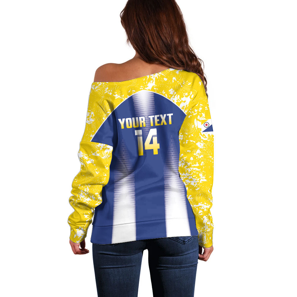 Bonaire Football 2026 Custom Off Shoulder Sweater Coat Of Arms Sporty Style