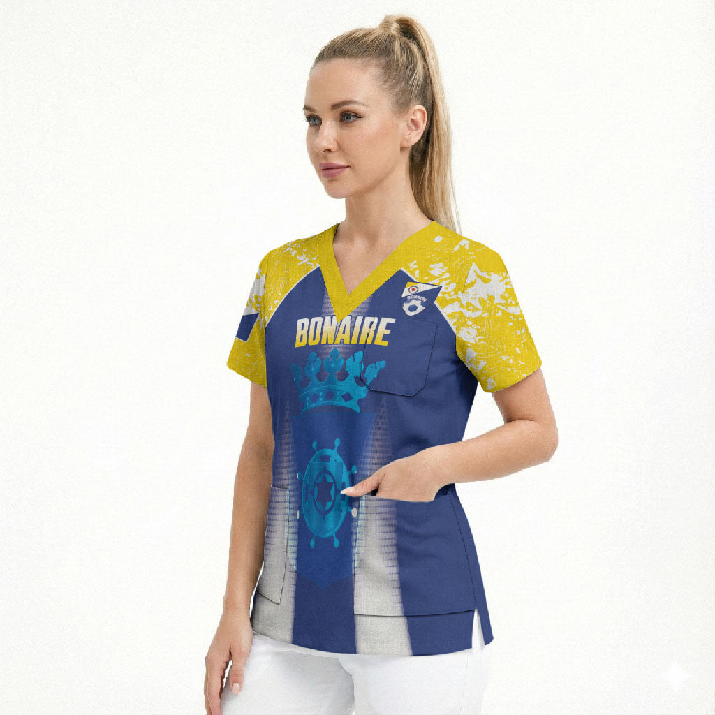 Bonaire Football 2026 Custom Scrub Top Coat Of Arms Sporty Style