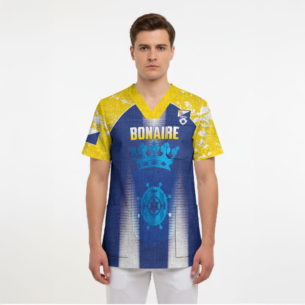 Bonaire Football 2026 Custom Scrub Top Coat Of Arms Sporty Style