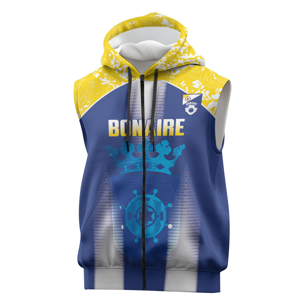 Bonaire Football 2026 Custom Sleeveless Zip Hoodie Coat Of Arms Sporty Style