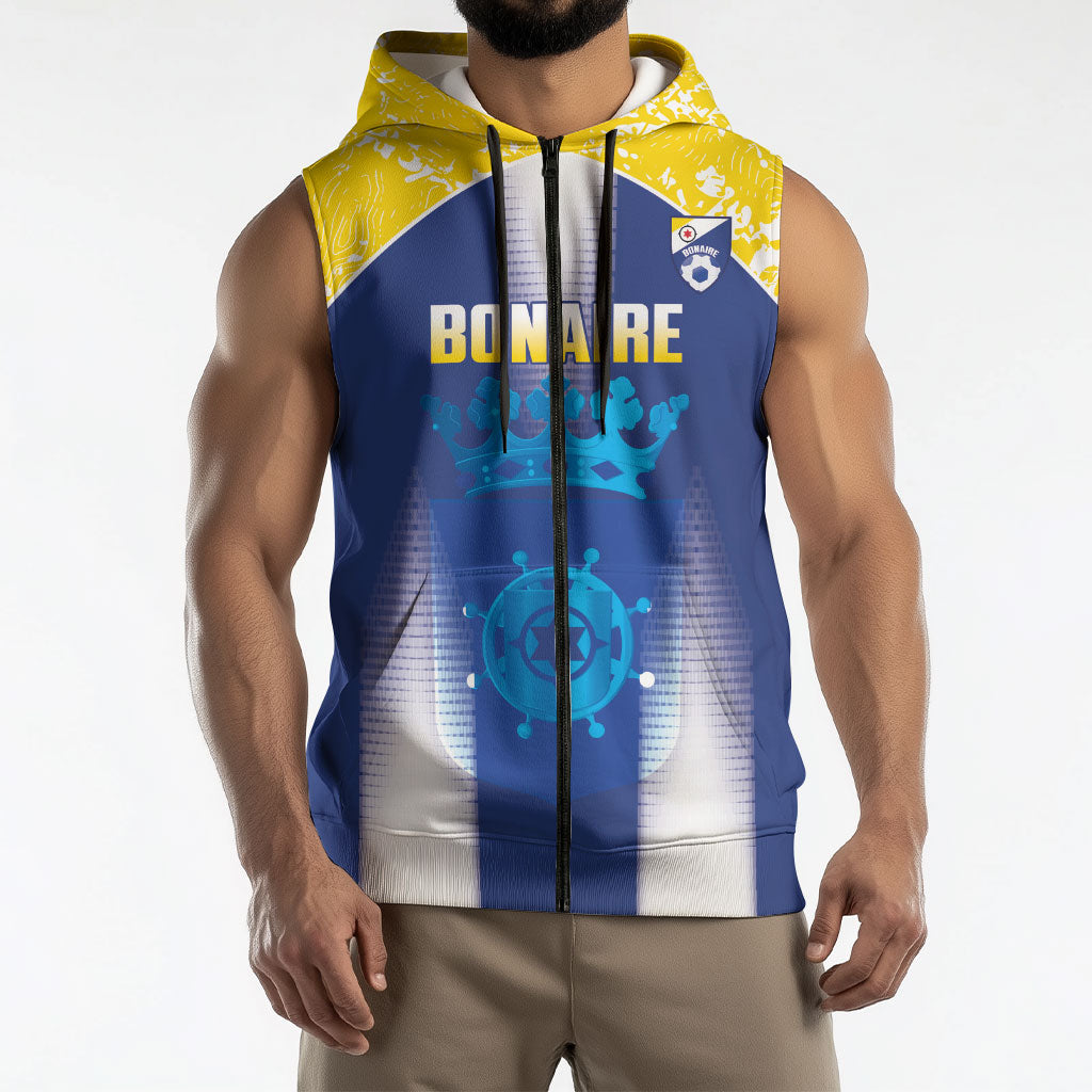 Bonaire Football 2026 Custom Sleeveless Zip Hoodie Coat Of Arms Sporty Style