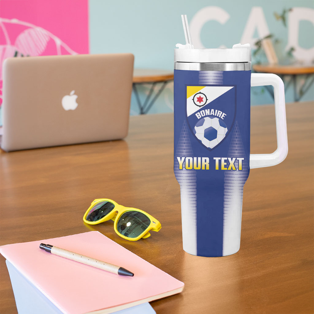 Bonaire Football 2026 Custom Tumbler With Handle Coat Of Arms Sporty Style