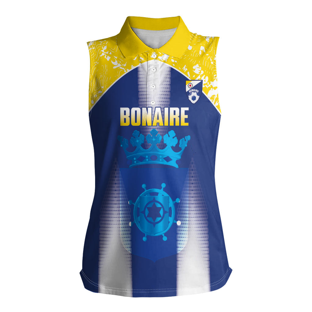 Bonaire Football 2026 Custom Women Sleeveless Polo Shirt Coat Of Arms Sporty Style