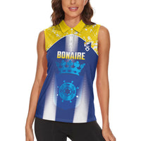 Bonaire Football 2026 Custom Women Sleeveless Polo Shirt Coat Of Arms Sporty Style