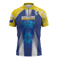 Bonaire Football 2026 Custom Zipper Polo Shirt Coat Of Arms Sporty Style