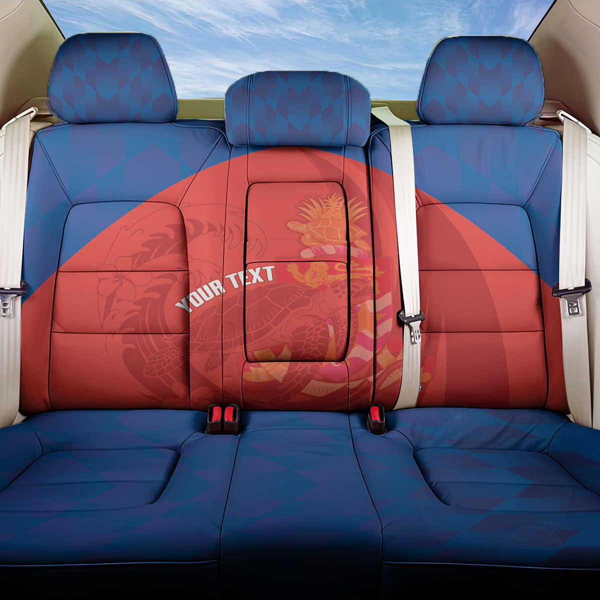 Cayman Islands Football 2026 Custom Back Car Seat Cover Sea Turtle Coat Of Arms Style