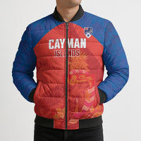 Cayman Islands Football 2026 Custom Bomber Puffer Jacket Sea Turtle Coat Of Arms Style