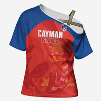 Cayman Islands Football 2026 Custom Cross Shoulder Shirt Sea Turtle Coat Of Arms Style