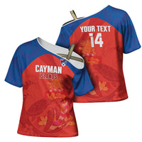 Cayman Islands Football 2026 Custom Cross Shoulder Shirt Sea Turtle Coat Of Arms Style