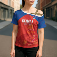 Cayman Islands Football 2026 Custom Cross Shoulder Shirt Sea Turtle Coat Of Arms Style