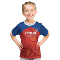 Cayman Islands Football 2026 Custom Kid T Shirt Sea Turtle Coat Of Arms Style