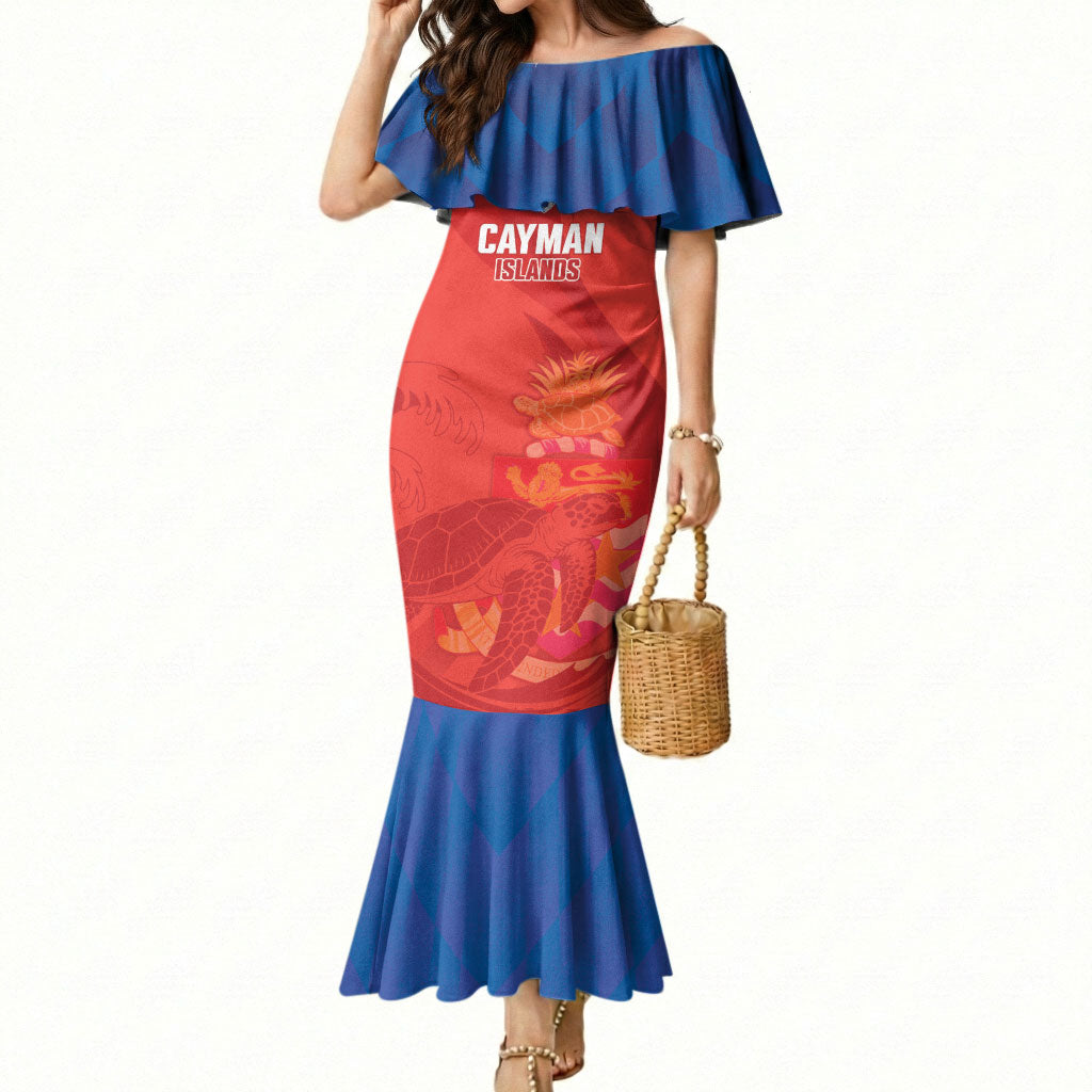 Cayman Islands Football 2026 Custom Mermaid Dress Sea Turtle Coat Of Arms Style