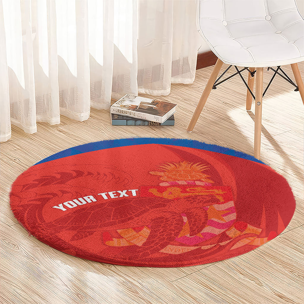 Cayman Islands Football 2026 Custom Round Carpet Sea Turtle Coat Of Arms Style