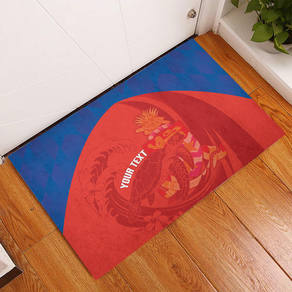 Cayman Islands Football 2026 Custom Rubber Doormat Sea Turtle Coat Of Arms Style