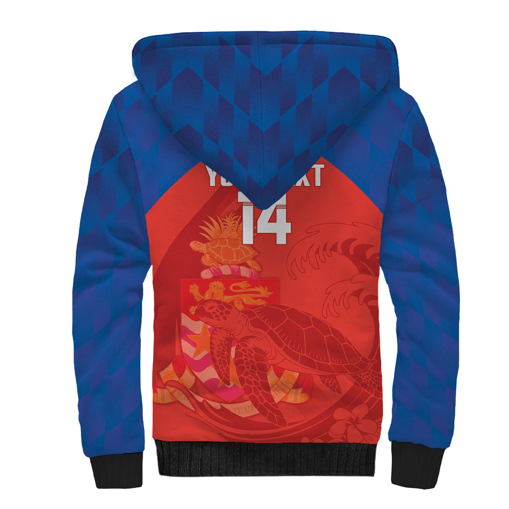 Cayman Islands Football 2026 Custom Sherpa Hoodie Sea Turtle Coat Of Arms Style