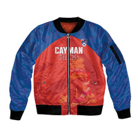 Cayman Islands Football 2026 Custom Sleeve Zip Bomber Jacket Sea Turtle Coat Of Arms Style