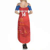 Cayman Islands Football 2026 Custom Summer Maxi Dress Sea Turtle Coat Of Arms Style