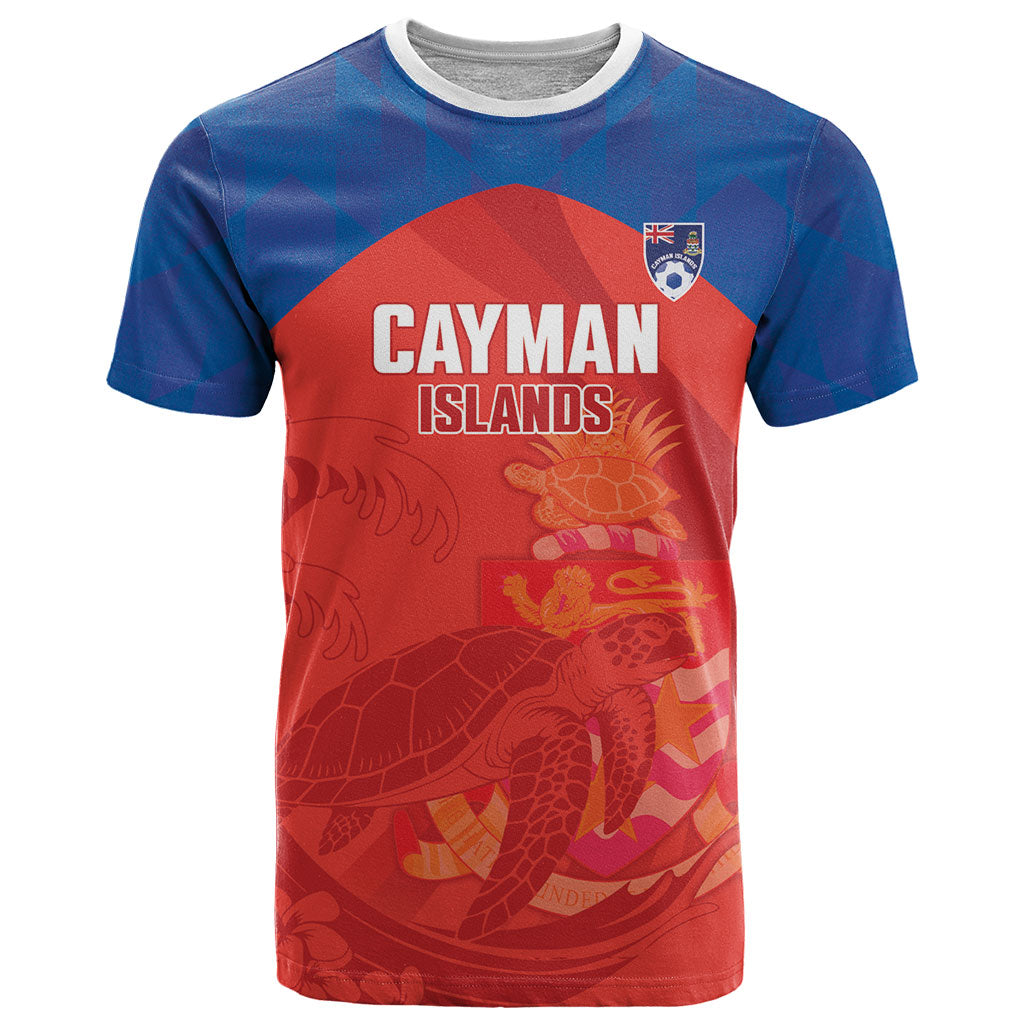 Cayman Islands Football 2026 Custom T Shirt Sea Turtle Coat Of Arms Style