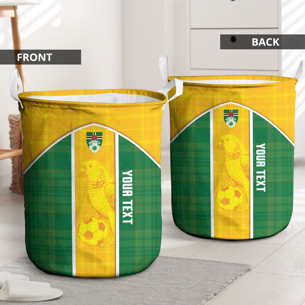 Dominica Football 2026 Custom Laundry Basket Sisserou Parrot Madras Pattern