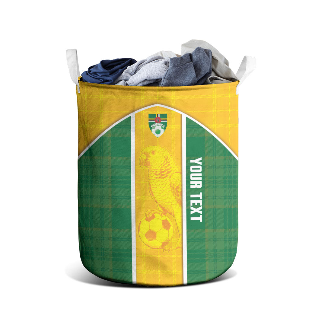 Dominica Football 2026 Custom Laundry Basket Sisserou Parrot Madras Pattern