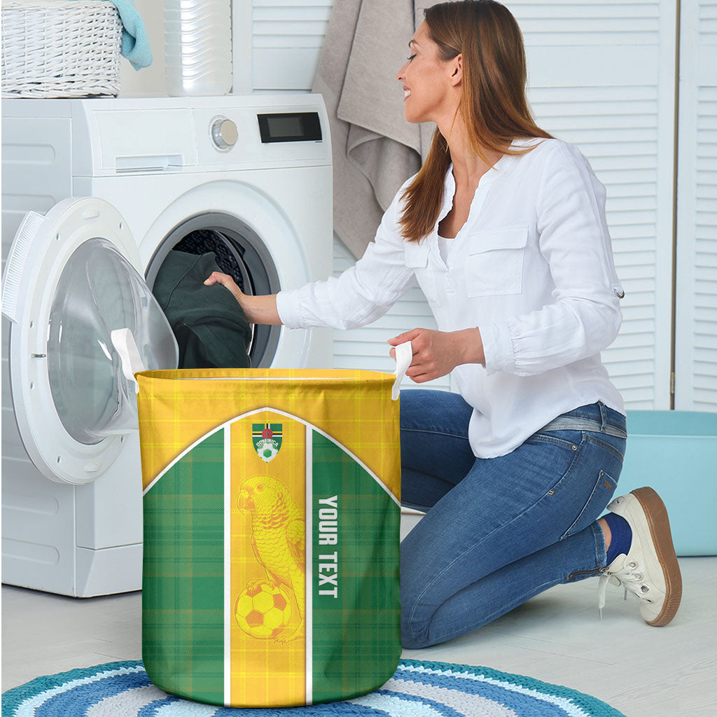 Dominica Football 2026 Custom Laundry Basket Sisserou Parrot Madras Pattern