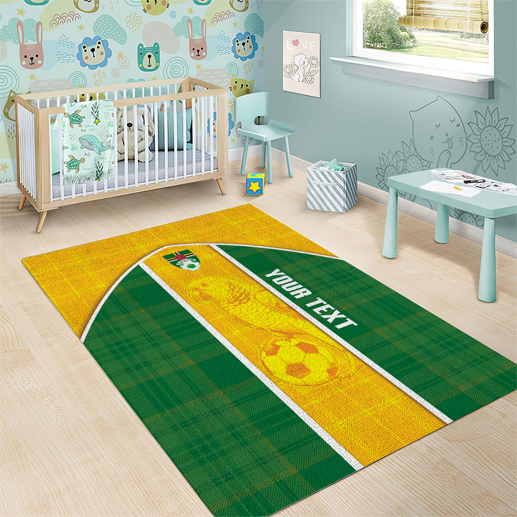 Dominica Football 2026 Custom Area Rug Sisserou Parrot Madras Pattern