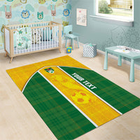 Dominica Football 2026 Custom Area Rug Sisserou Parrot Madras Pattern